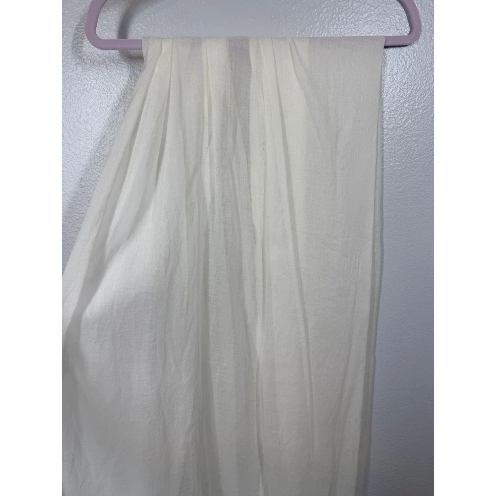 Pottery Barn Window Curtain Panel 44x96 White Cotton Voile Sheer Rod Pocket